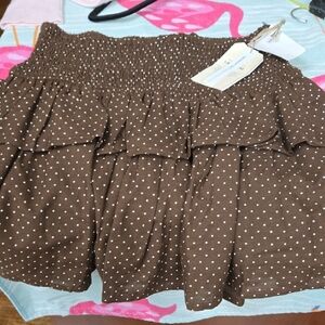 Linen Blend Polkadot Ruffled mini